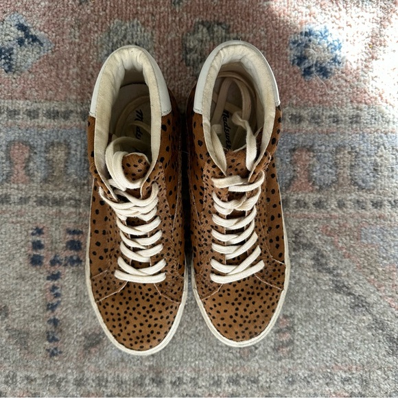 Madewell Sidewalk High-Top Sneakers in Spot Dot Calf Hair - Picture 3 of 9